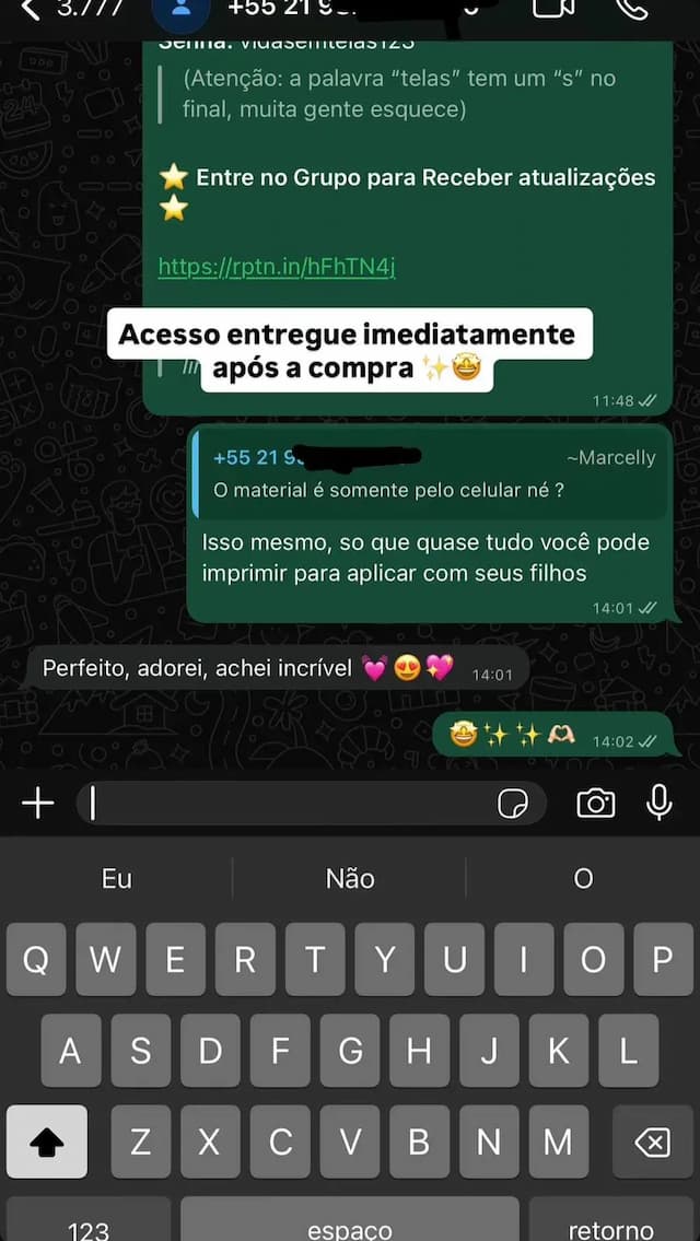 Depoimento no WhatsApp