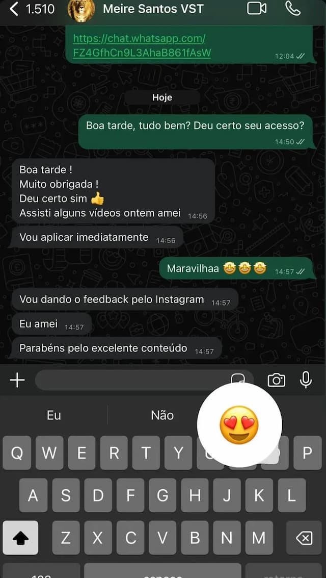 Depoimento no WhatsApp